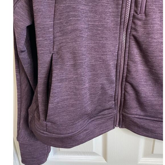 Title Nine Crash Polartec Bomber Jacket Sz L Purple Pockets Thumbholes Athletic - Picture 8 of 15
